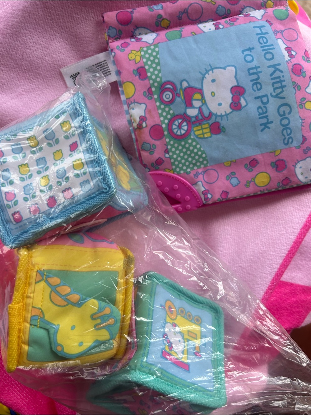Hello Kitty Pink and Pastel Soft Play Book with Colorful Sensory Blocks